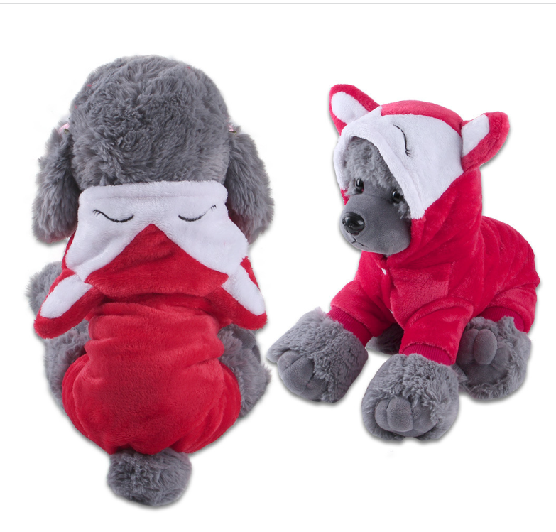 New autumn and winter pet clothes with a black collar