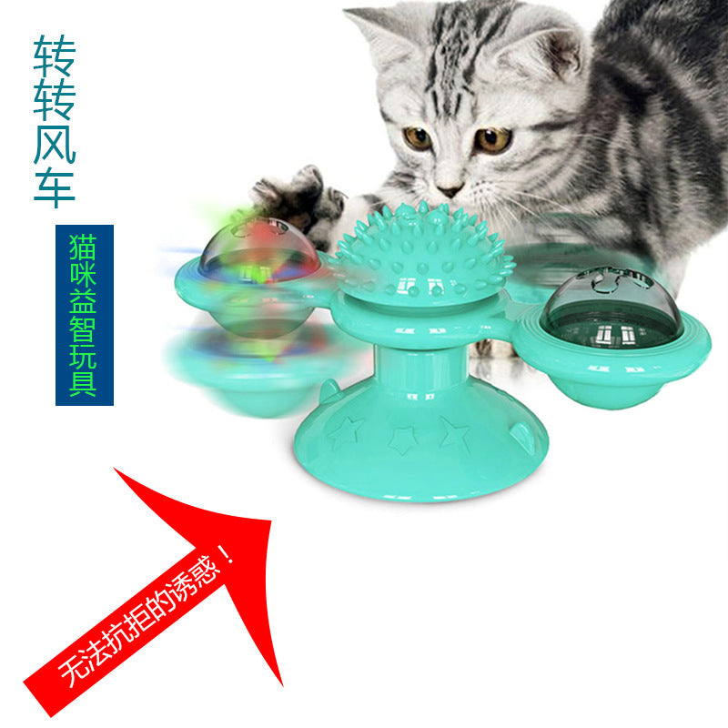 Cross-border new cat toy, spinning windmill, funny cat toy, relieve boredom, chew, educational toy, pet supplies wholesale