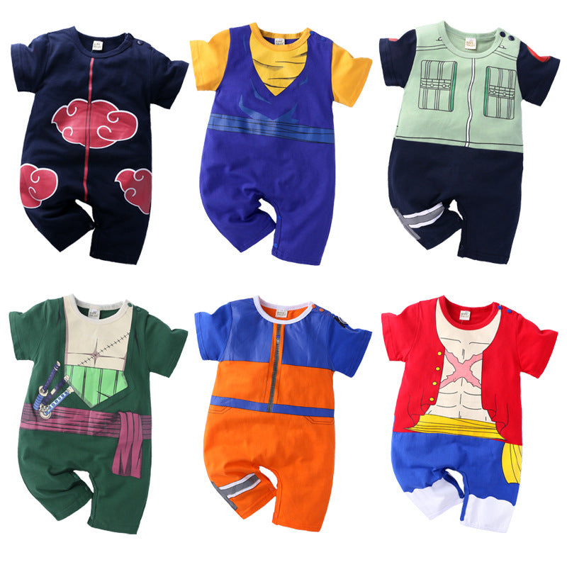 Summer cartoon anime baby boy short-sleeved harem foreign trade baby Japanese jumpsuit cosplay crawler suit