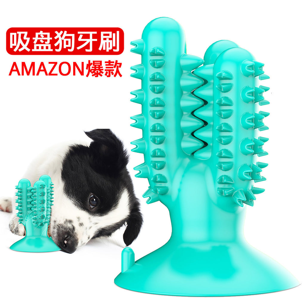 Pet Supplies Amazon Hot Sale New Dog Toothbrush Dog Teeth Cleaner Stick Leaking Food Resistant Biting Dog Toy