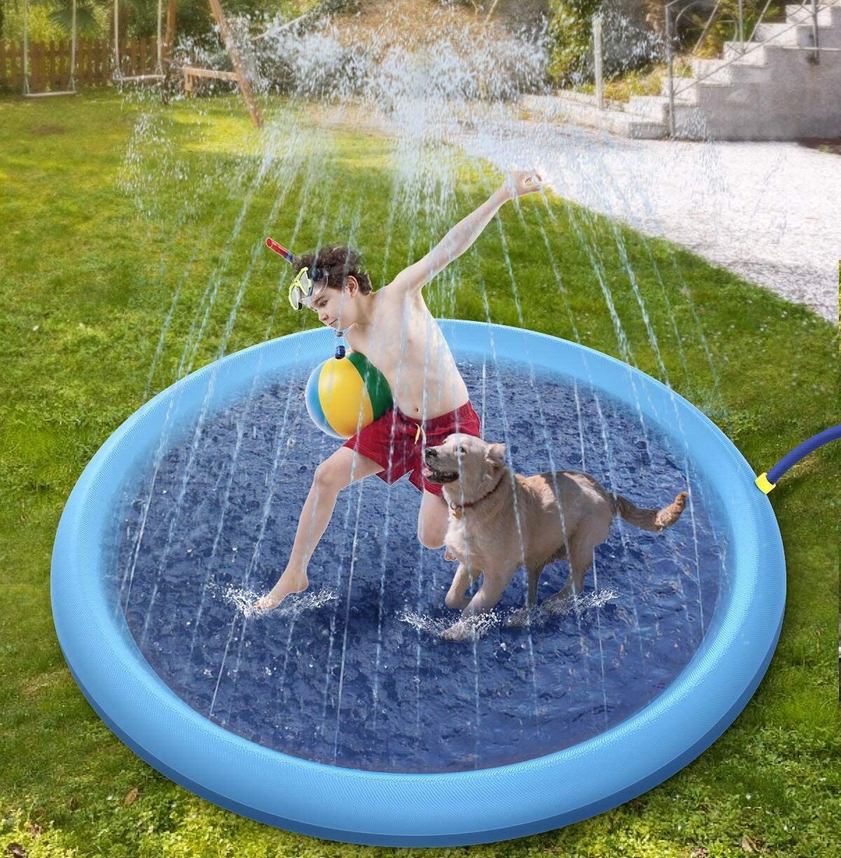 Spot PVC pet water spray pad pet swimming pool folding pool water spray toy dog outdoor pet pad