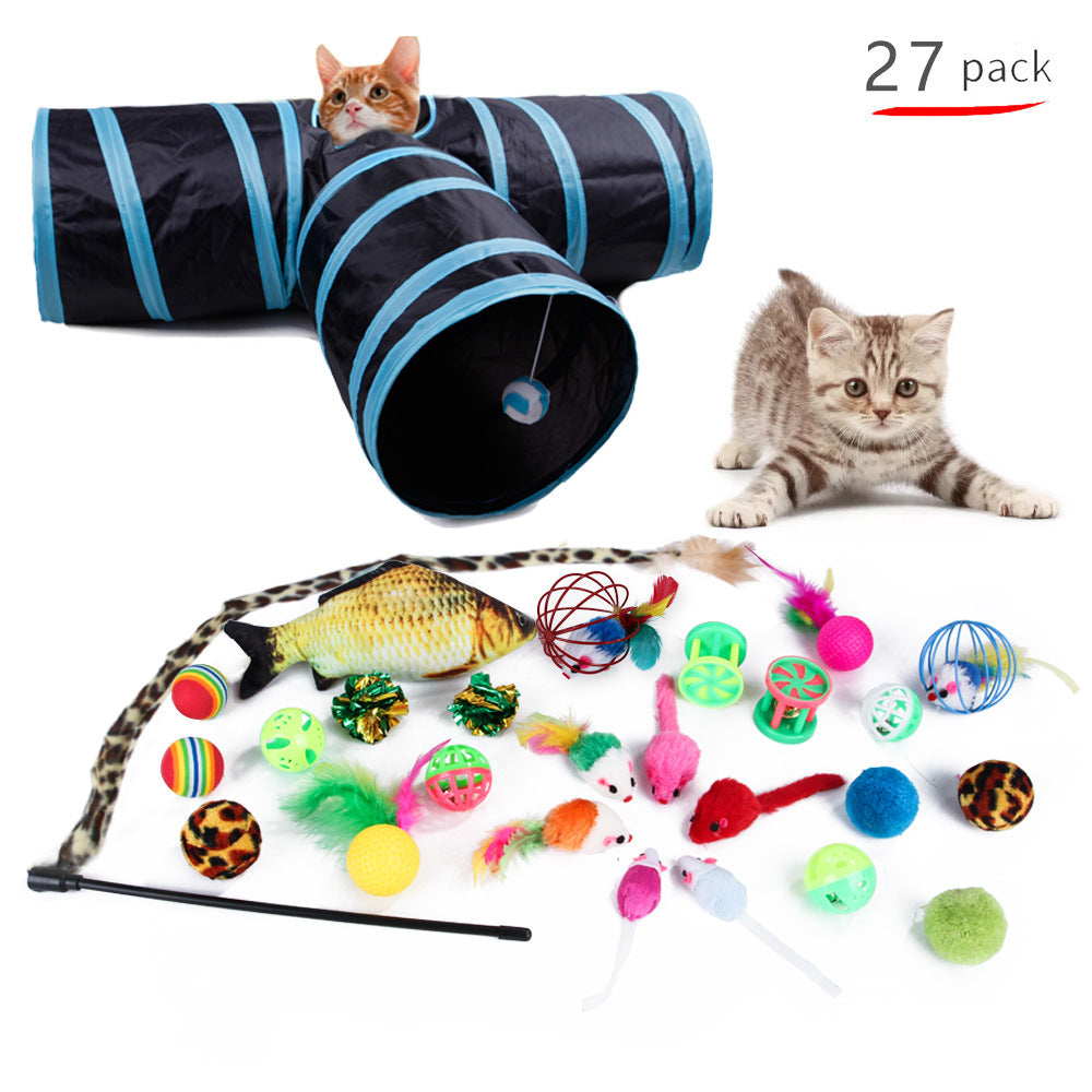 Summary of pet cat toy set 21 pieces cat channel cat teaser plush mouse Amazon combination toy