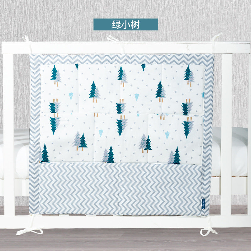 muslin tree multi-layer cotton crib storage bag cartoon multi-functional bedside baby diaper storage bag