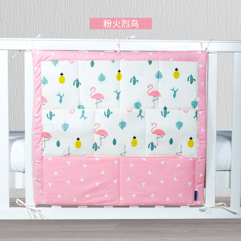 muslin tree multi-layer cotton crib storage bag cartoon multi-functional bedside baby diaper storage bag