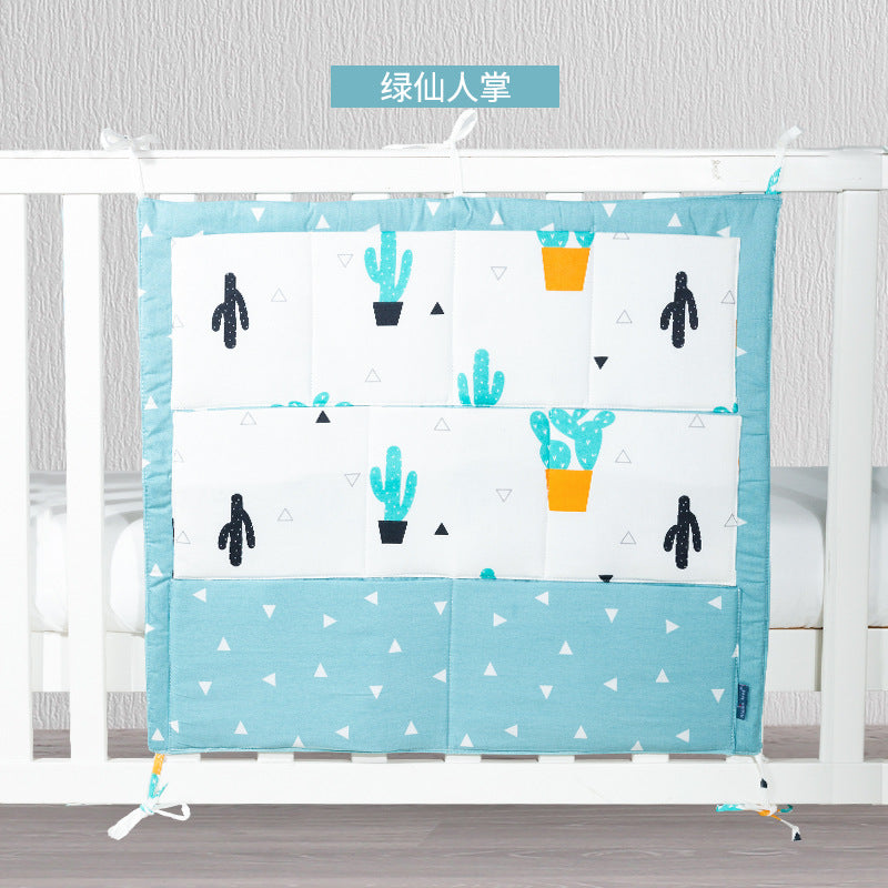 muslin tree multi-layer cotton crib storage bag cartoon multi-functional bedside baby diaper storage bag