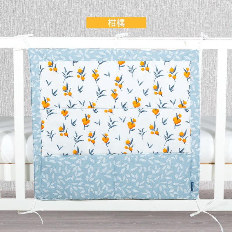 muslin tree multi-layer cotton crib storage bag cartoon multi-functional bedside baby diaper storage bag