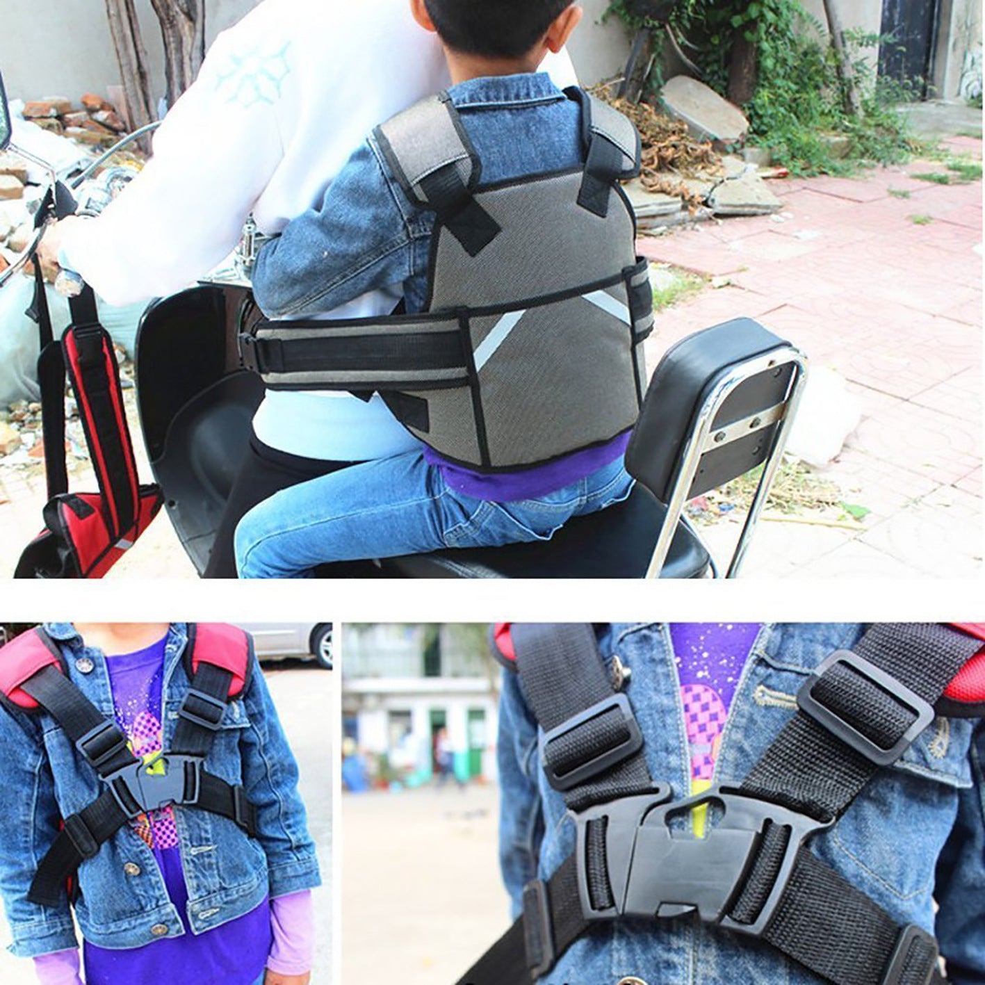 Motorcycle electric vehicle child safety belt riding protection belt children anti-fall belt baby seat strap