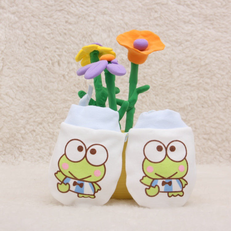 Baby Anti-scratch Cotton Gloves Drawstring Baby Adjustable Gloves Newborn Protective Gloves Autumn and Winter New