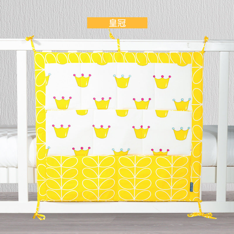 muslin tree multi-layer cotton crib storage bag cartoon multi-functional bedside baby diaper storage bag
