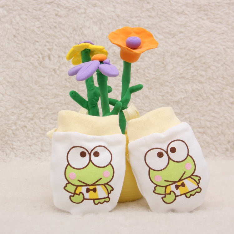 Baby Anti-scratch Cotton Gloves Drawstring Baby Adjustable Gloves Newborn Protective Gloves Autumn and Winter New
