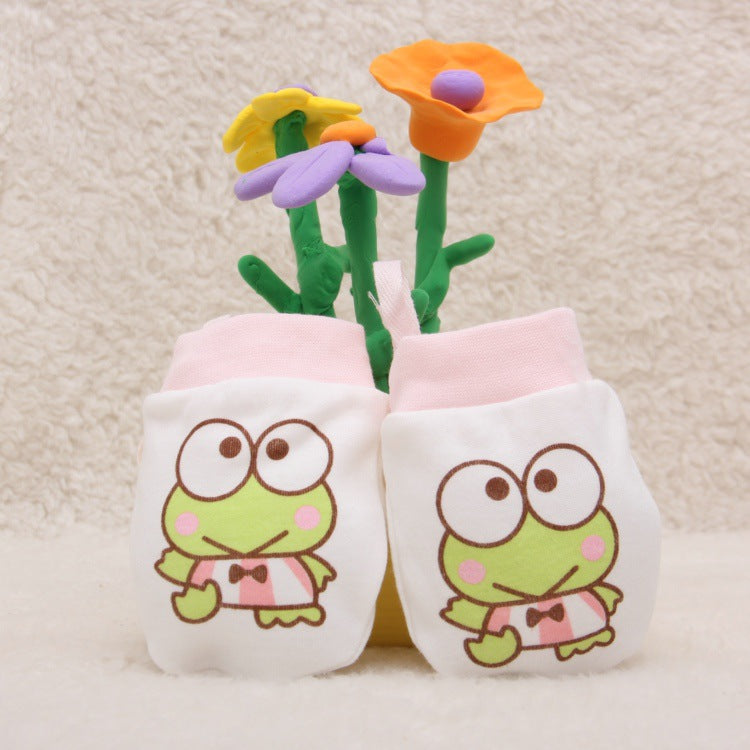 Baby Anti-scratch Cotton Gloves Drawstring Baby Adjustable Gloves Newborn Protective Gloves Autumn and Winter New