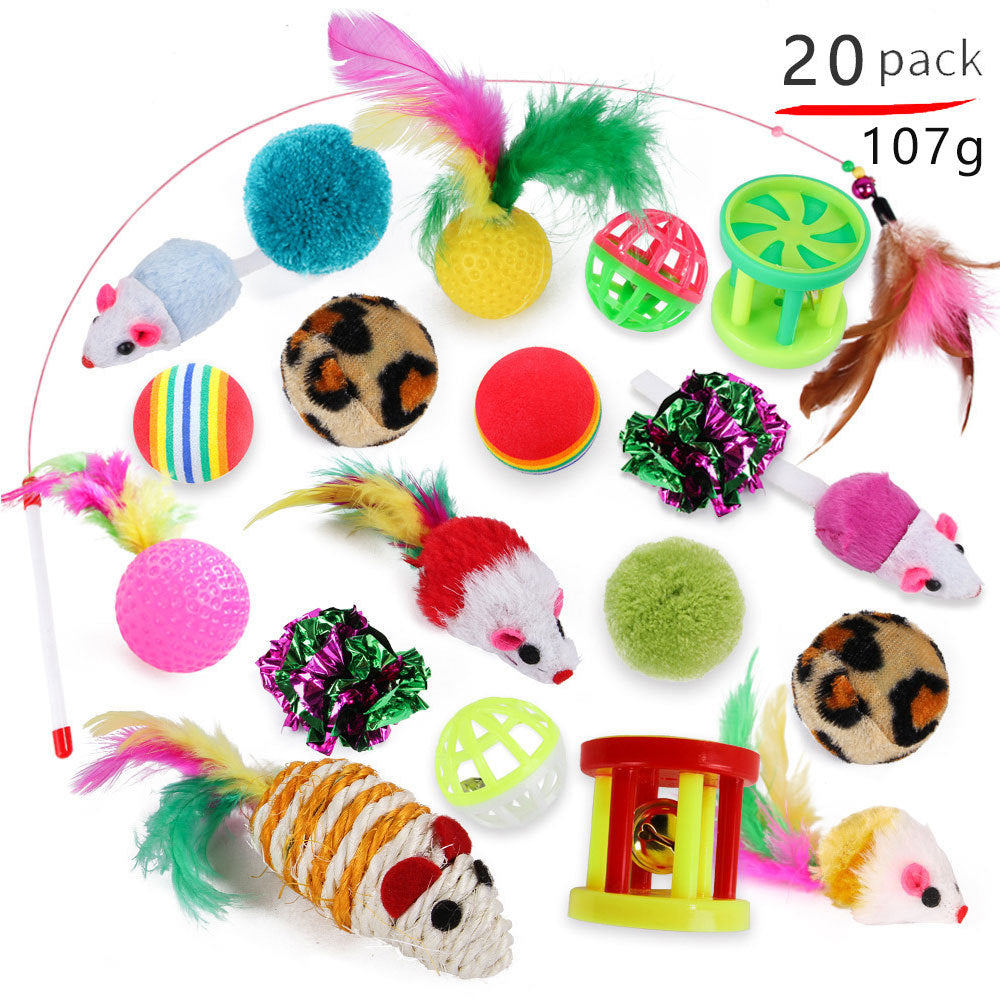 Summary of pet cat toy set 21 pieces cat channel cat teaser plush mouse Amazon combination toy