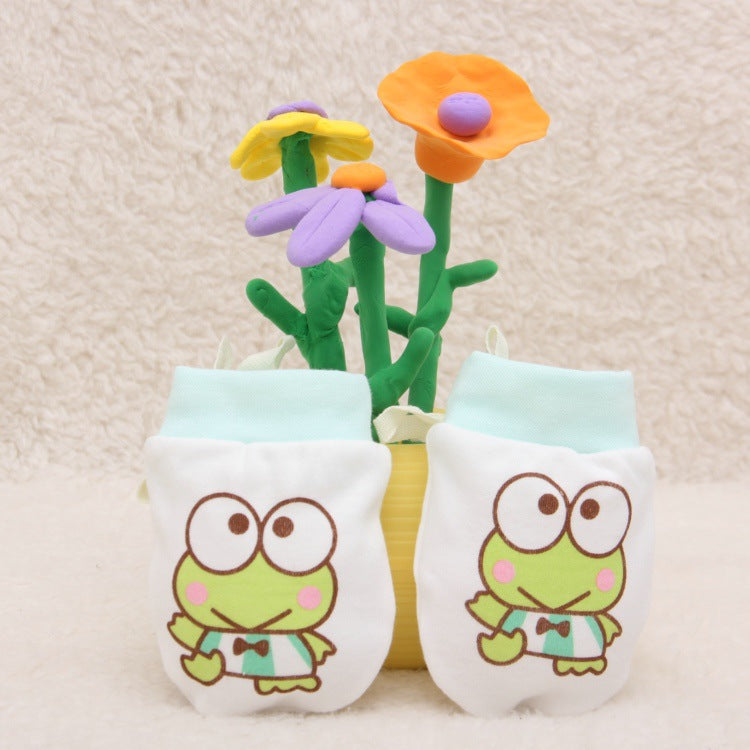 Baby Anti-scratch Cotton Gloves Drawstring Baby Adjustable Gloves Newborn Protective Gloves Autumn and Winter New