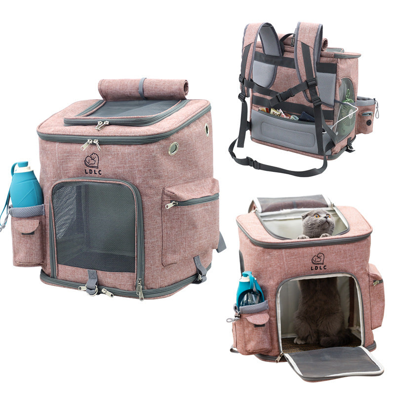 Wholesale Extra Large L Cat Bag Two Cats Backpack Large Capacity Outing Pet Bag Foldable Pet Backpack