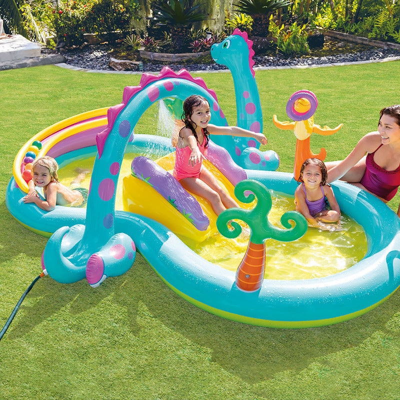 INTEX thickened swimming pool fishing pool inflatable ball pool baby paddling pool swimming pool home with slide swimming pool