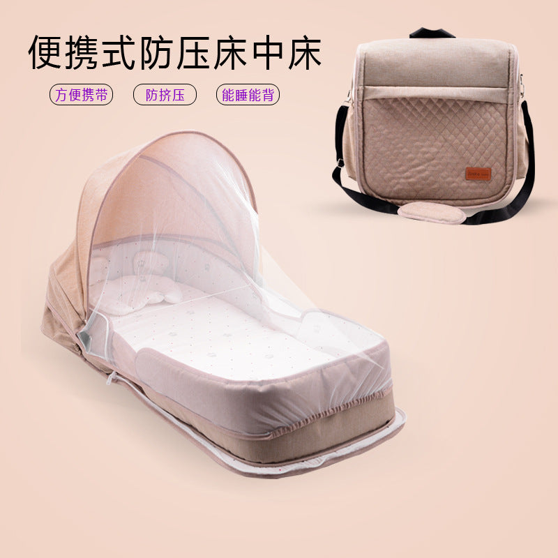 Baby bed newborn baby crib foldable portable mobile bed bionic bed mommy bag backpack