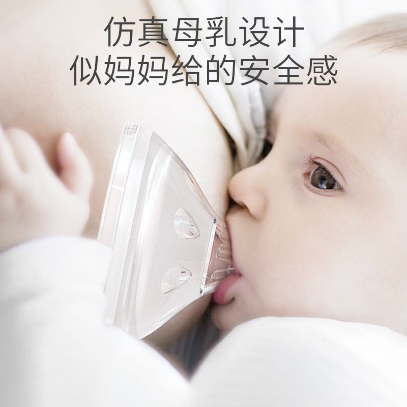 Baby glass bottle newborn wide caliber pacifier with straw silicone anti-fall cover baby feeding weaning artifact