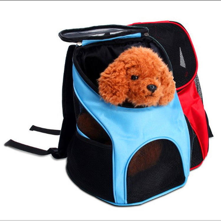 Factory direct pet backpack cat bag dog bag breathable folding Teddy pet bag mesh travel outing backpack