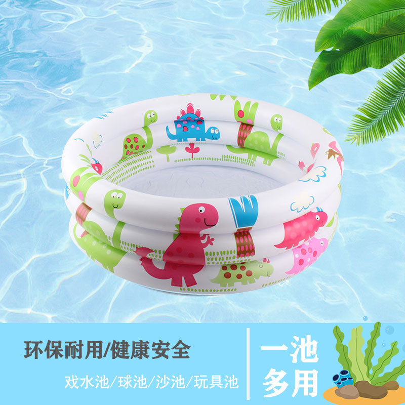 Children's cartoon dinosaur round swimming pool boy ball pool infant seat basin baby pool thickened