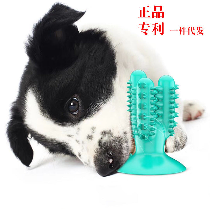 Pet Supplies Amazon Hot Sale New Dog Toothbrush Dog Teeth Cleaner Stick Leaking Food Resistant Biting Dog Toy