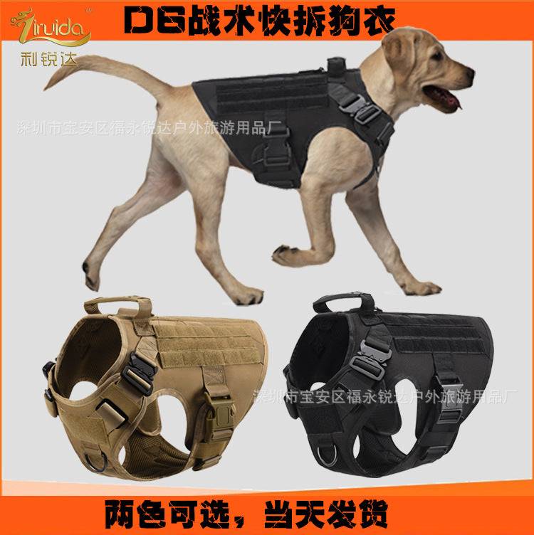 Nylon Tactical Dog Clothing Quick Release Dog Vest Pet Clothes Outdoor Dog Clothing Training Vest