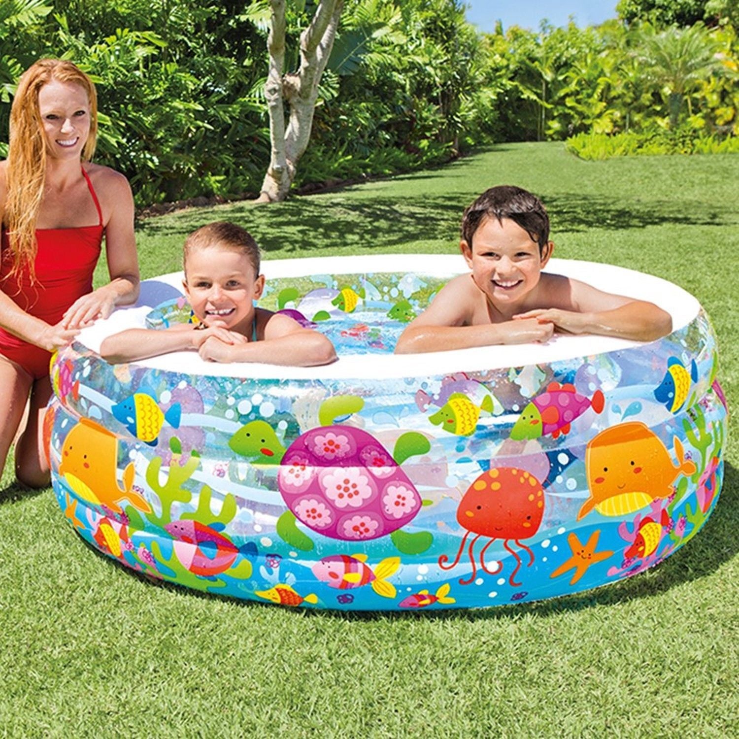 INTEX thickened swimming pool fishing pool inflatable ball pool baby paddling pool swimming pool home with slide swimming pool