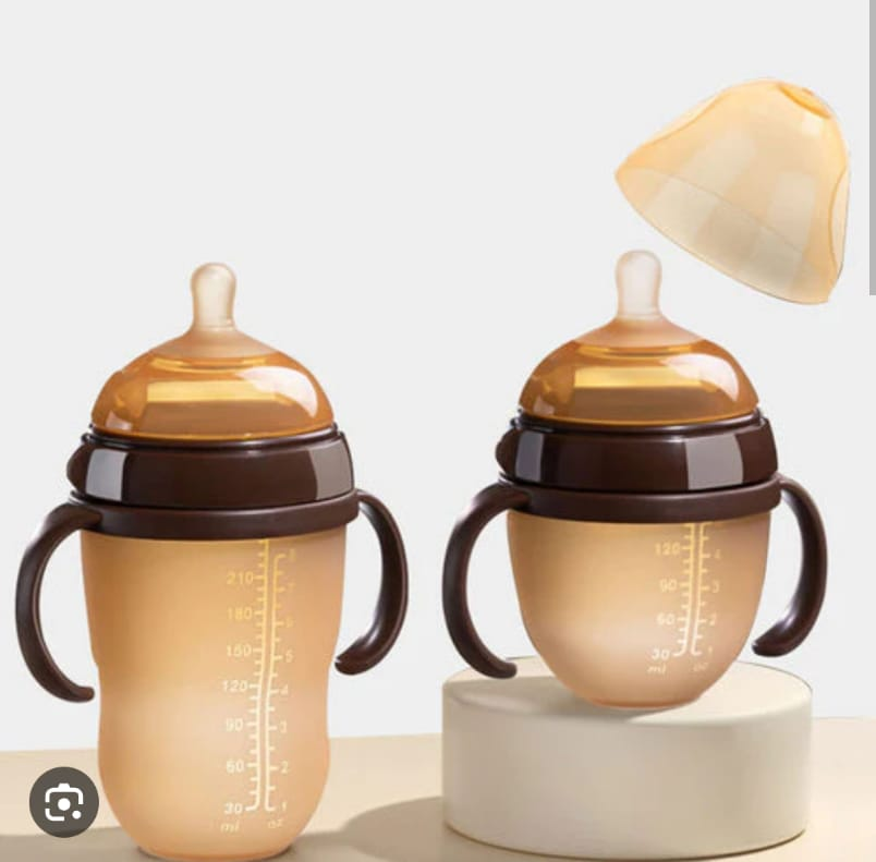 Shi*xi same baby bottle 7.2cm full silicone baby bottle nano silver weaning artifact baby anti-flatulence simulation pacifier