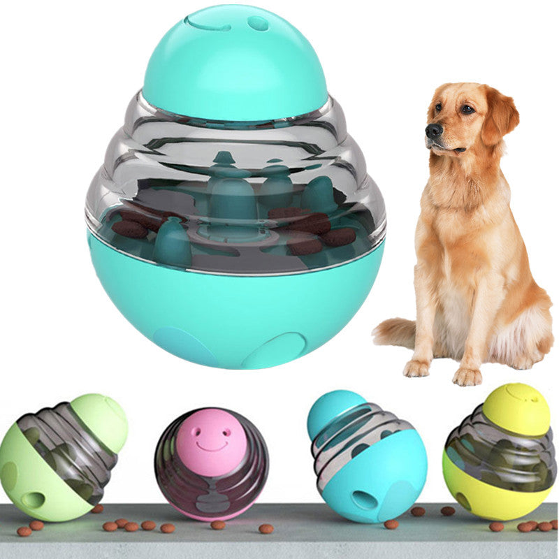 Hot selling pet food leaker tumbler dog food leak ball bite resistant educational dog training toy dog toy ball