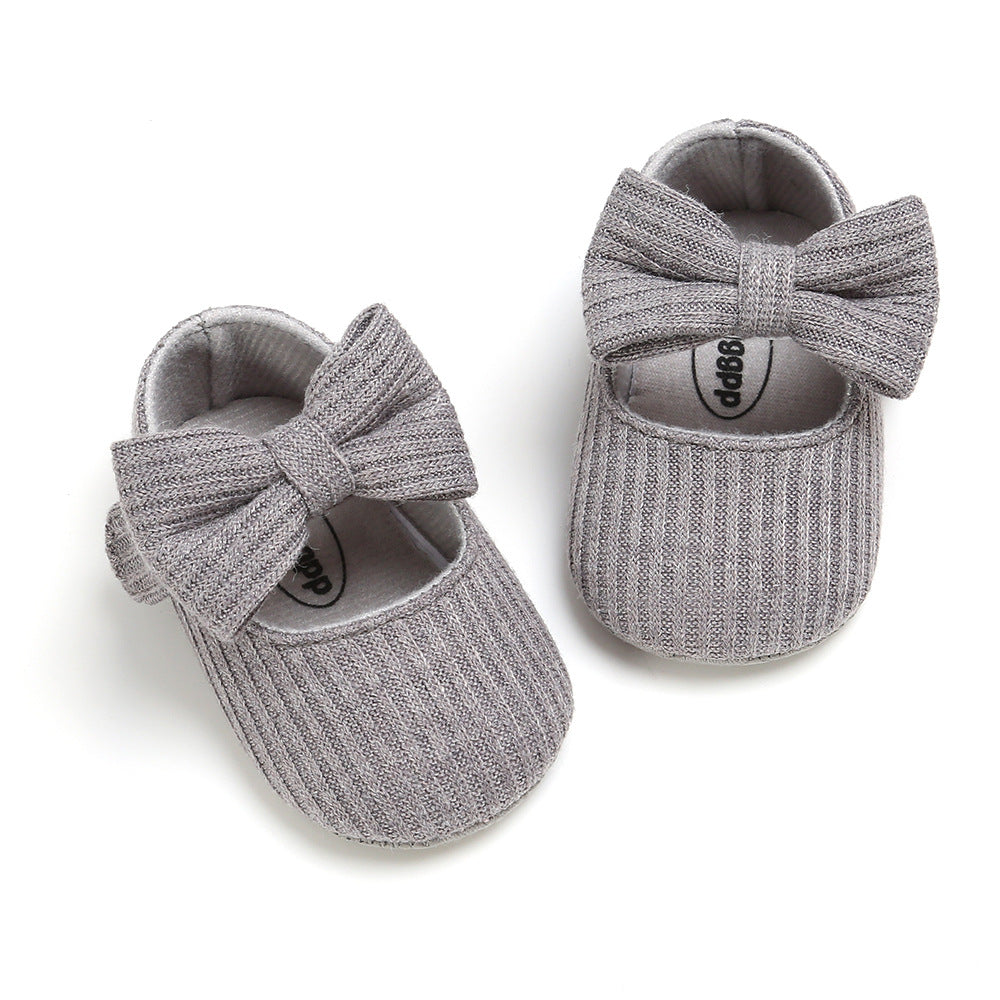 Spring and Autumn 0-1 year old woolen bow baby princess shoes toddler shoes baby shoes 1933