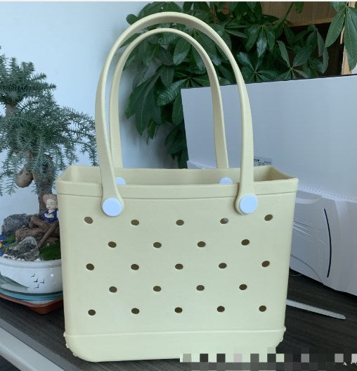 New supply EVA beach bag European and American fashion portable women's hole bag printed pet storage handbag