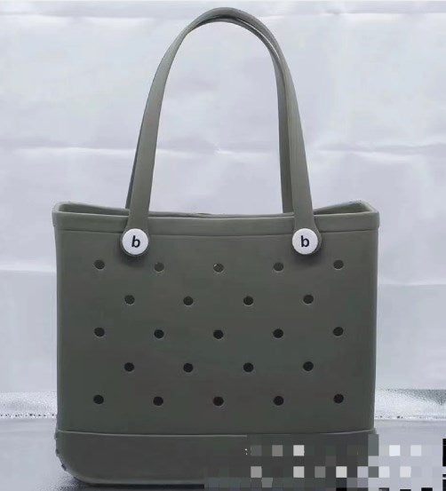 New supply EVA beach bag European and American fashion portable women's hole bag printed pet storage handbag