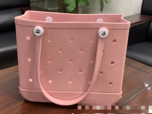 New supply EVA beach bag European and American fashion portable women's hole bag printed pet storage handbag