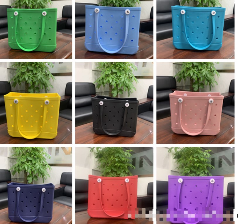 New supply EVA beach bag European and American fashion portable women's hole bag printed pet storage handbag