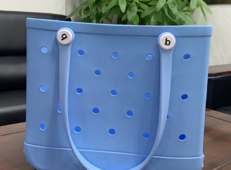 New supply EVA beach bag European and American fashion portable women's hole bag printed pet storage handbag