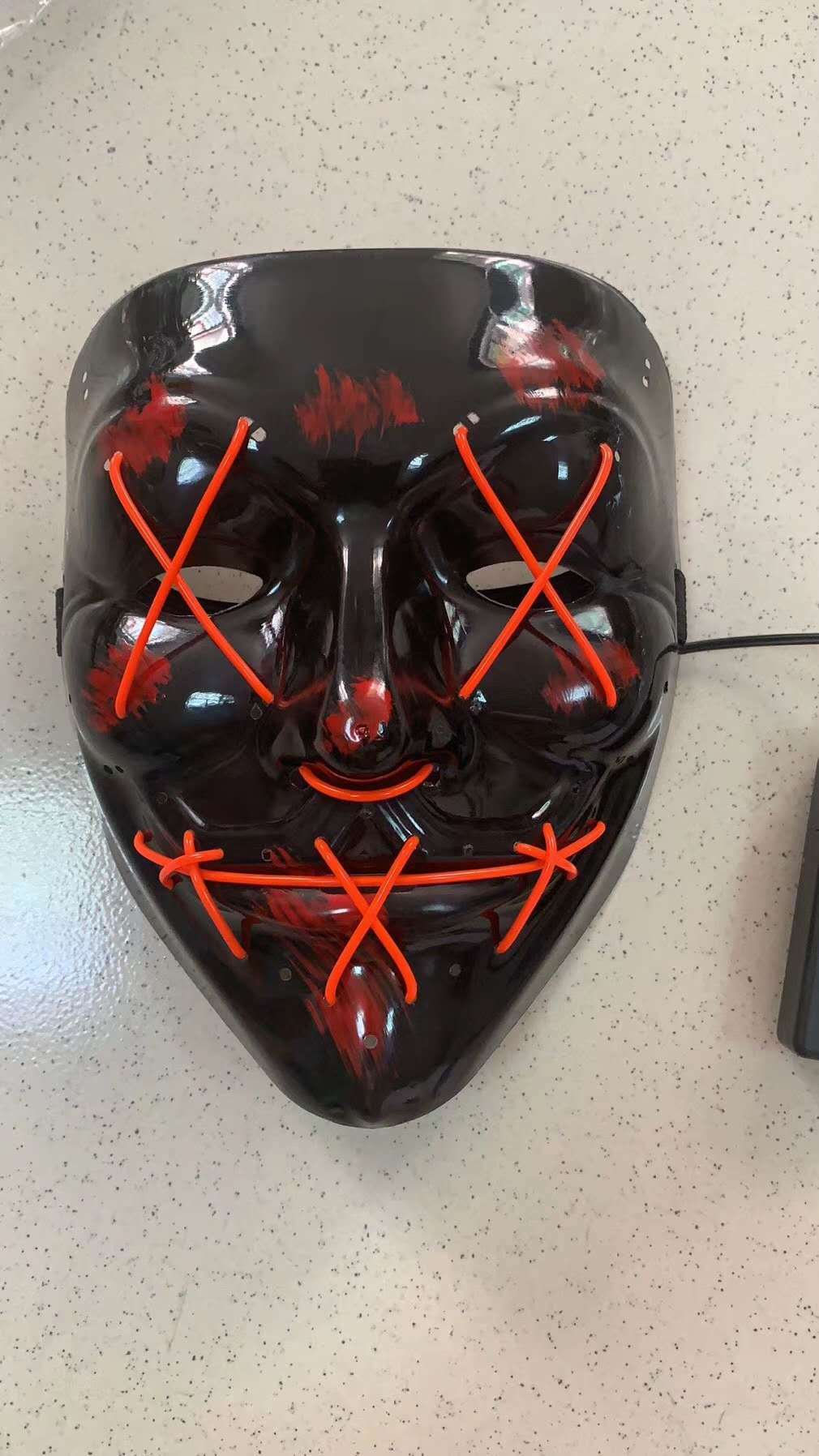 led luminous mask halloween dress up props EL luminous mask masquerade party cold light strip ghost mask