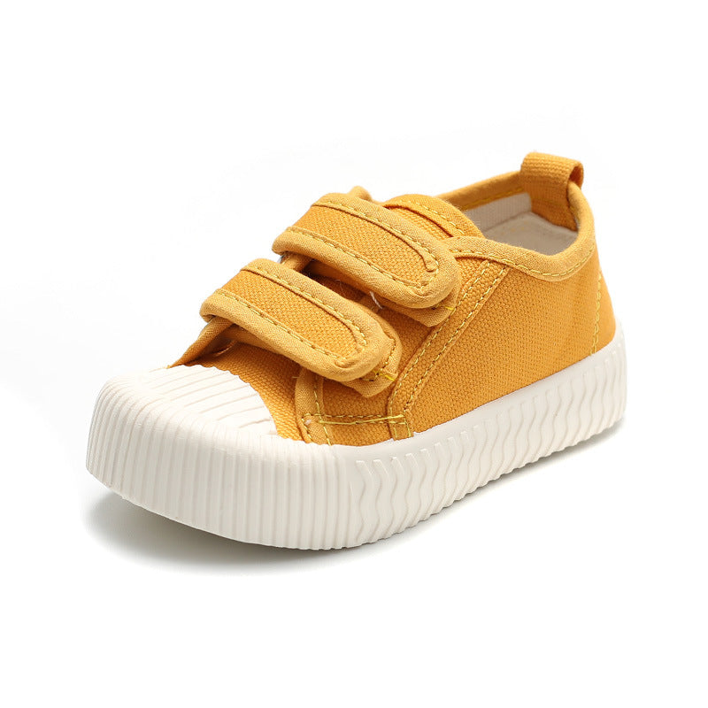 Baby Girl Canvas Shoes Spring and Autumn Korean Version Soft-soled Toddler Shoes Boys and Children Sports Shoes Young Children Biscuit Shoes Ventilating Cloth Shoes
