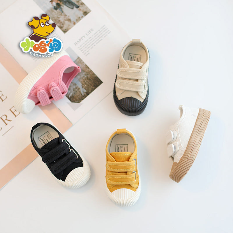 Baby Girl Canvas Shoes Spring and Autumn Korean Version Soft-soled Toddler Shoes Boys and Children Sports Shoes Young Children Biscuit Shoes Ventilating Cloth Shoes