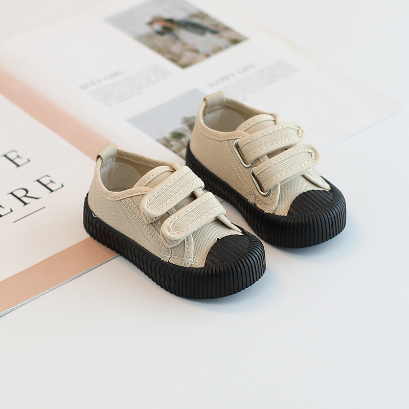 Baby Girl Canvas Shoes Spring and Autumn Korean Version Soft-soled Toddler Shoes Boys and Children Sports Shoes Young Children Biscuit Shoes Ventilating Cloth Shoes