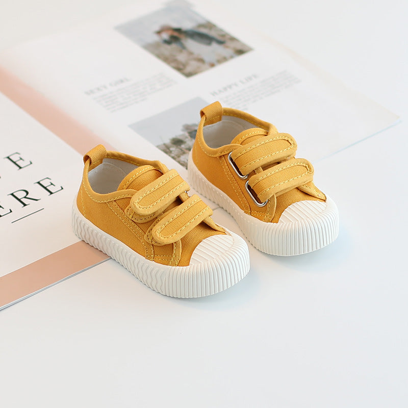 Baby Girl Canvas Shoes Spring and Autumn Korean Version Soft-soled Toddler Shoes Boys and Children Sports Shoes Young Children Biscuit Shoes Ventilating Cloth Shoes