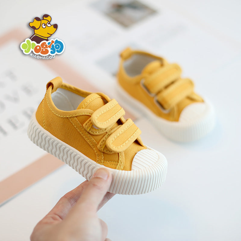 Baby Girl Canvas Shoes Spring and Autumn Korean Version Soft-soled Toddler Shoes Boys and Children Sports Shoes Young Children Biscuit Shoes Ventilating Cloth Shoes