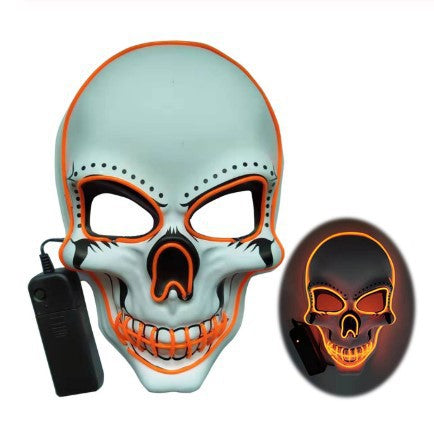 Halloween luminous mask black V with blood horror face mask ghost face EL fluorescent atmosphere props LEDMASK spot