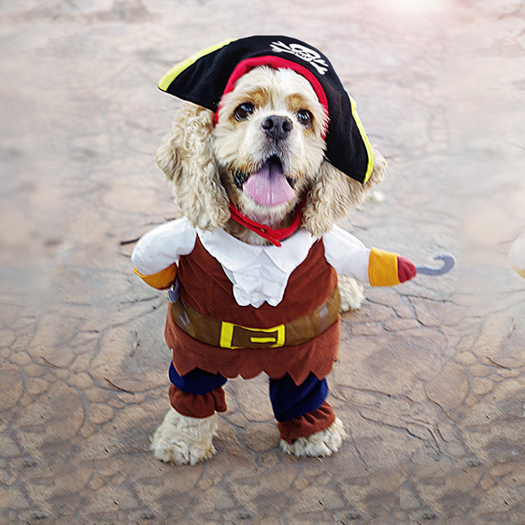 Pet supplies dog clothes upright pirate costume dog clothes police doctor standing costume guitar transformation costume funny costume