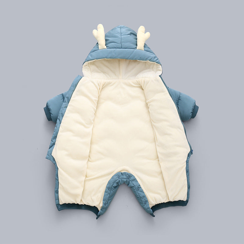 Newborn baby clothes, winter climbing clothes, baby foreign style romper, boys and girls one-piece suit, outer hug