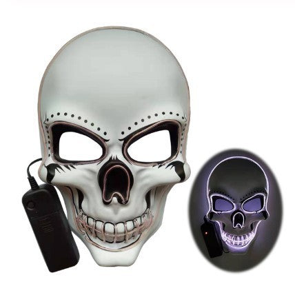 Halloween luminous mask black V with blood horror face mask ghost face EL fluorescent atmosphere props LEDMASK spot