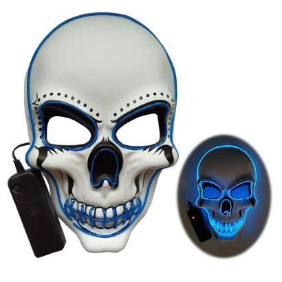 Halloween luminous mask black V with blood horror face mask ghost face EL fluorescent atmosphere props LEDMASK spot