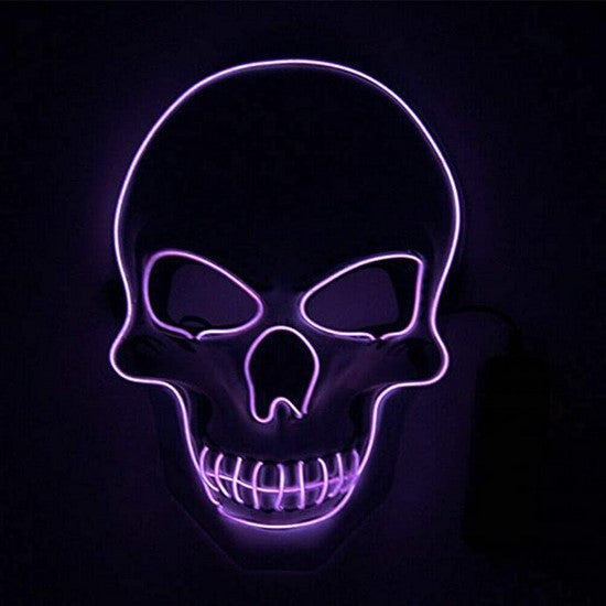 Halloween luminous mask black V with blood horror face mask ghost face EL fluorescent atmosphere props LEDMASK spot