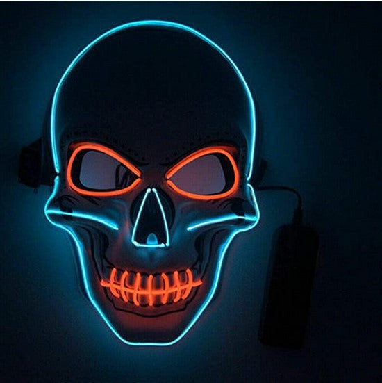 Halloween luminous mask black V with blood horror face mask ghost face EL fluorescent atmosphere props LEDMASK spot
