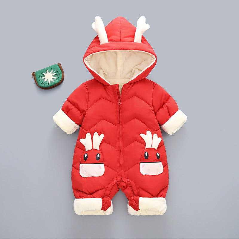 Newborn baby clothes, winter climbing clothes, baby foreign style romper, boys and girls one-piece suit, outer hug