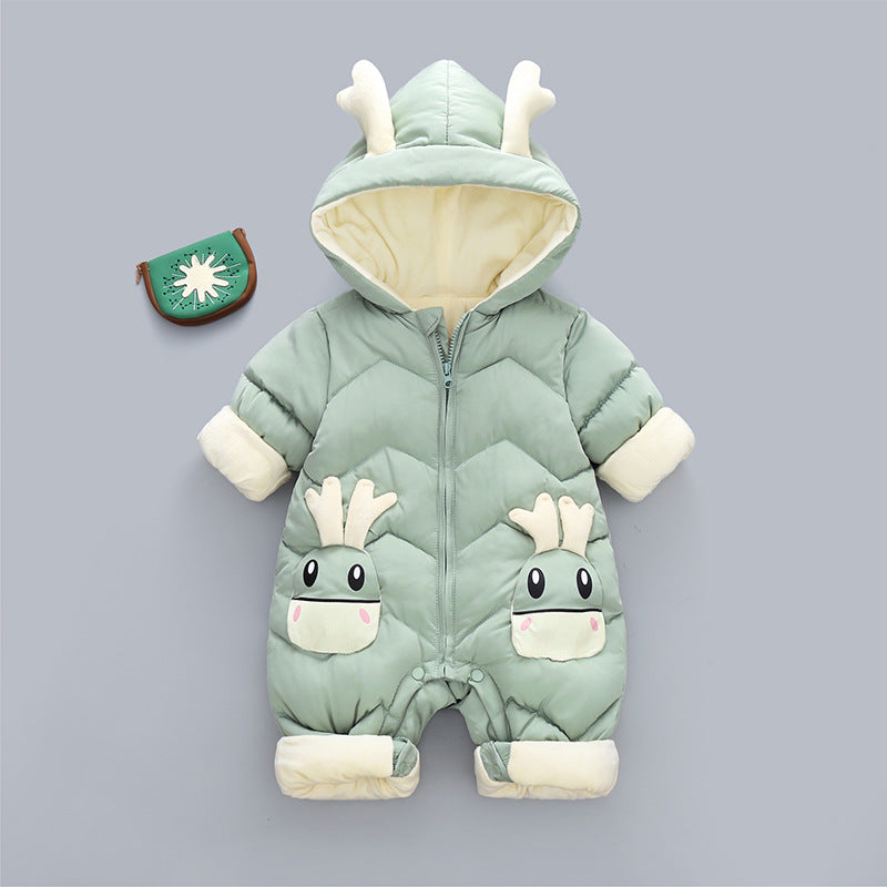 Newborn baby clothes, winter climbing clothes, baby foreign style romper, boys and girls one-piece suit, outer hug