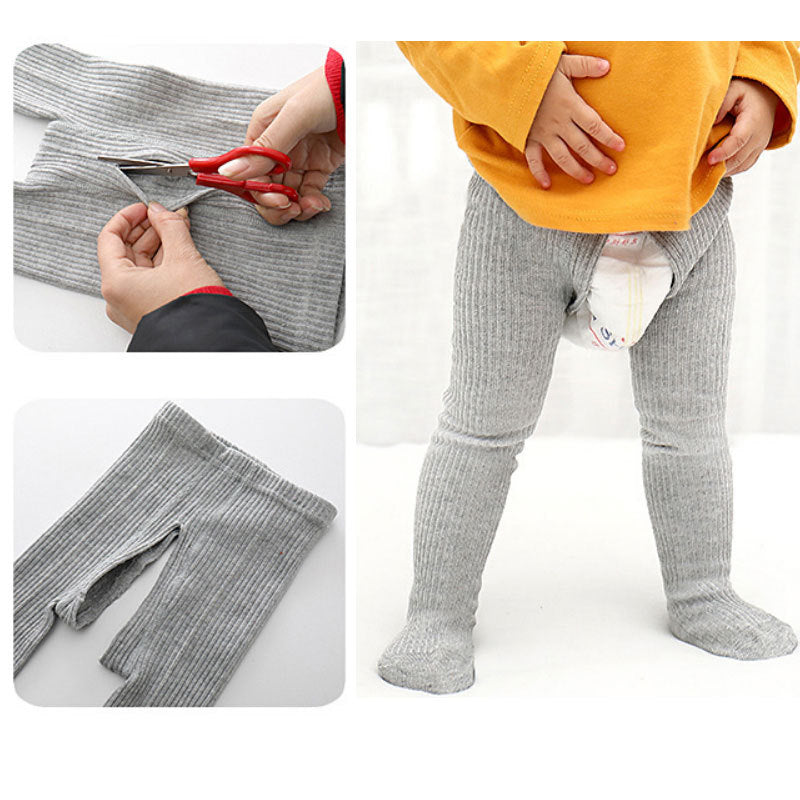 Spring and summer new candy-colored baby leggings with free opening children's pantyhose breathable sweat-absorbent cotton pantyhose